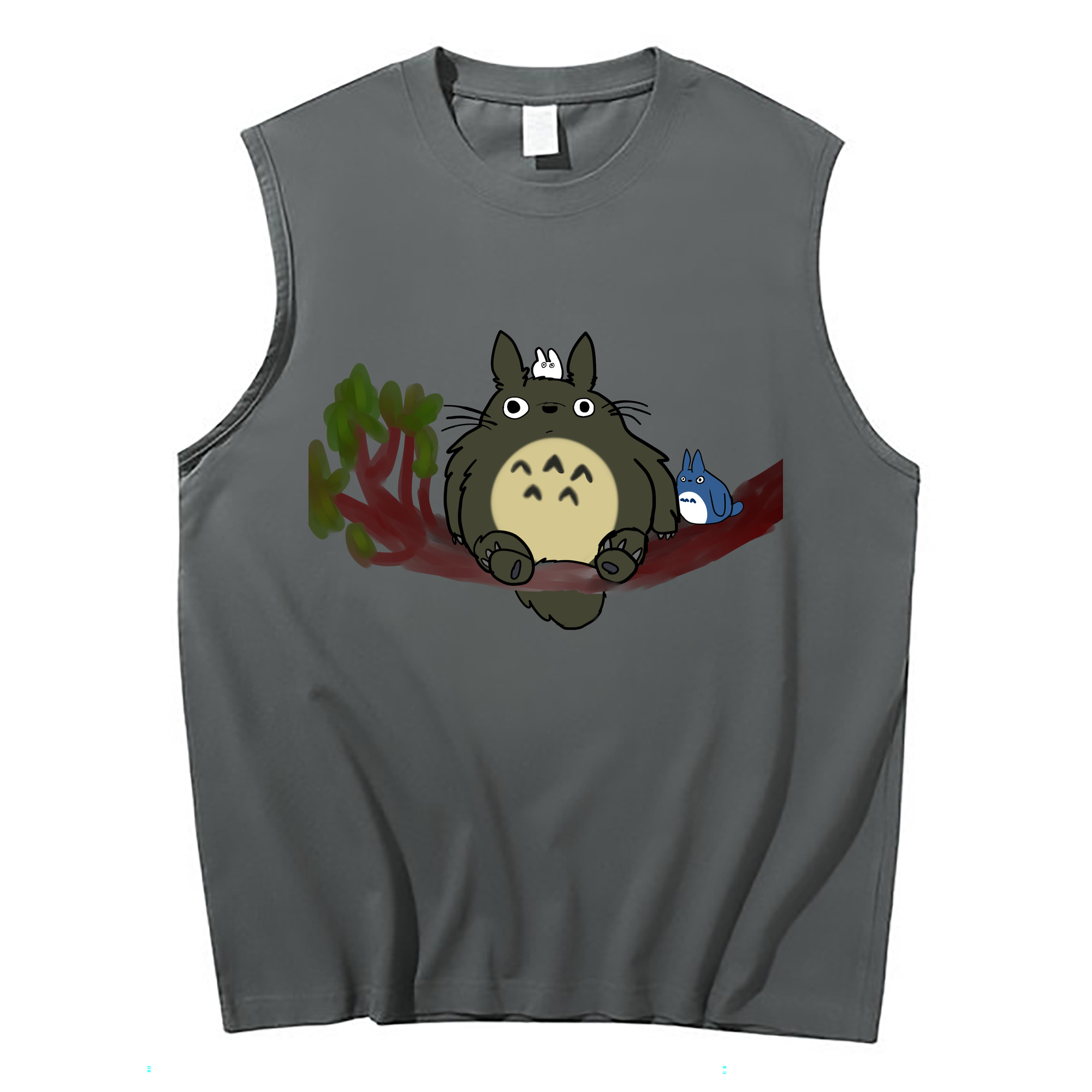 （画像用） となりのトトロ 草壁メイ 草壁サツキ My Neighbor Totoro Satsuki Kusakabe Mei Kusakabe コットン100％タンクトップ（フロントプリント）